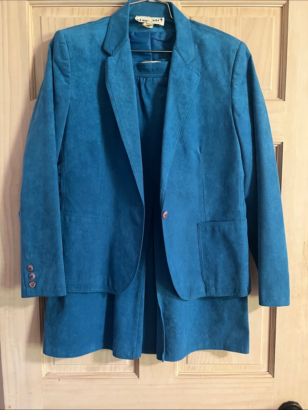 Blue Suede Women's Blazer Jacket